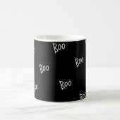 Halloween boo typography black white kaffeetasse (Mittel)