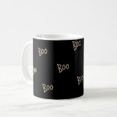 Halloween boo typography pattern kaffeetasse (Vorderseite Links)
