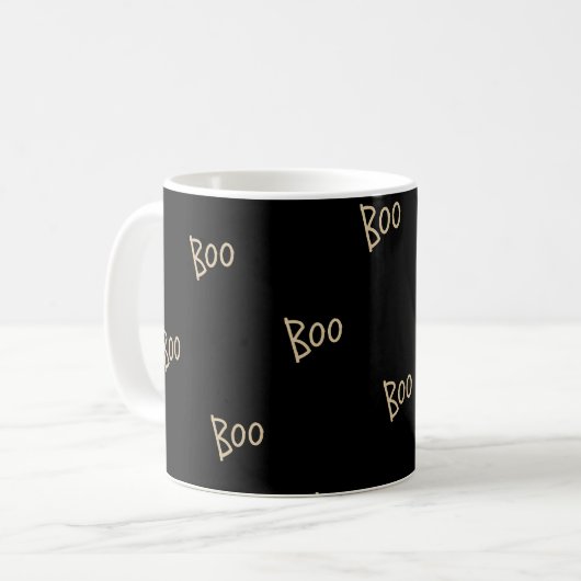 Halloween boo typography pattern kaffeetasse (Vorderseite Links)