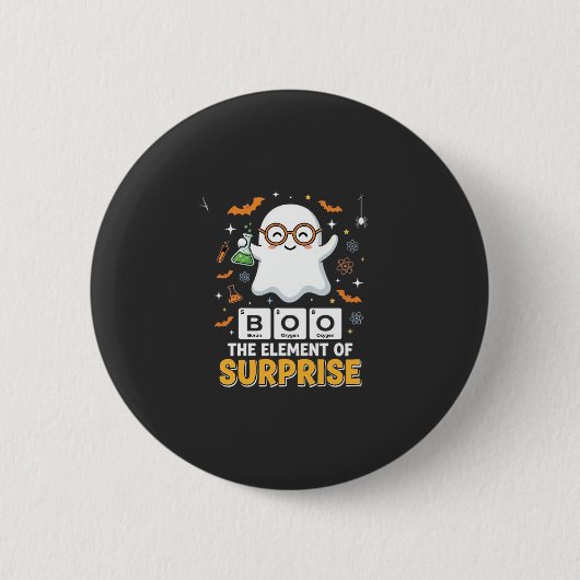 Halloween Boo Überraschungselement Geist Design_1 Button (Vorderseite)