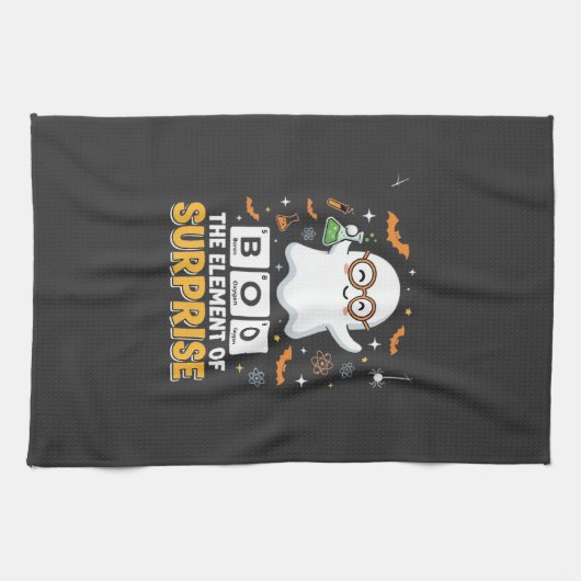 Halloween Boo Überraschungselement Geist Design_1 Geschirrtuch (Horizontal)