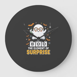 Halloween Boo Überraschungselement Geist Design_1 Große Wanduhr
