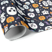 HALLOWEEN BOO UND PUMPKIN SEAMLESS PATTER GESCHENKPAPIER (Rolleneckpunkt)