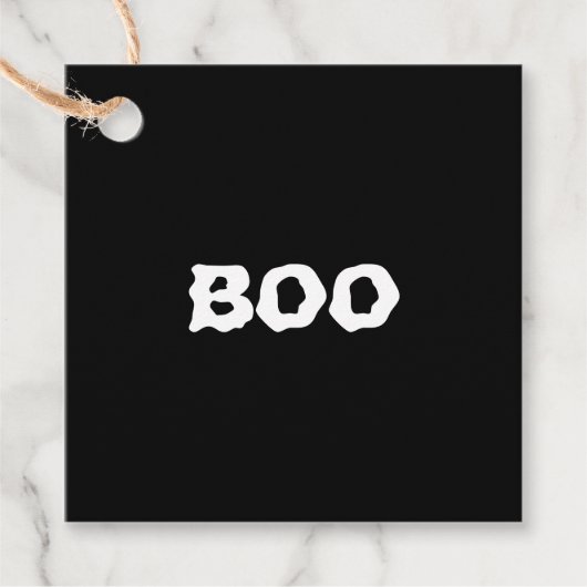 Halloween Boo und Schwarz-Weiß-Lakai leere Geschenkanhänger (Vorderseite)