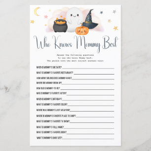 Halloween Boo Wer Mama am besten Duschspiel kennt