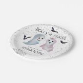 Halloween Boo-y und Ghoul Gender Reveal Ghosts Pappteller (Schrägansicht)