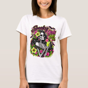 Halloween Boo-ze Nacht Skelett Mädchen T-Shirt