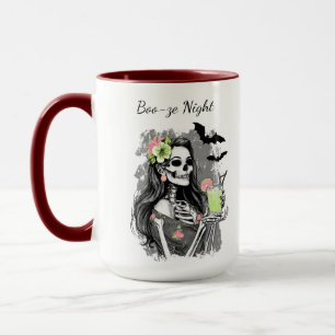 Halloween Boo-ze Nacht   Skelett-Mädchen Tasse