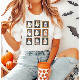 Halloween Bookish Ghost-Briefmarke T-Shirt