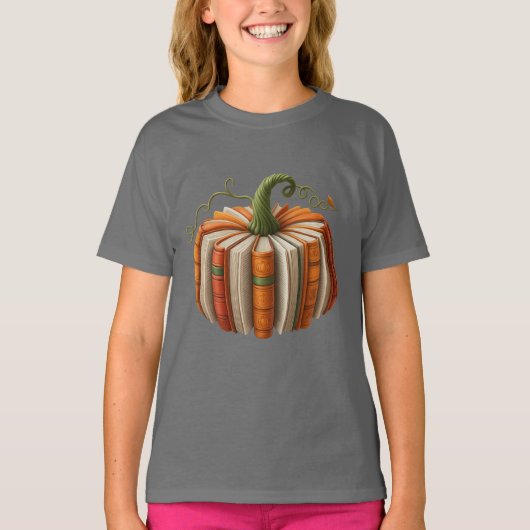 Halloween Bookish Pumpkin Shirt - Herbstlesen (Vorderseite)