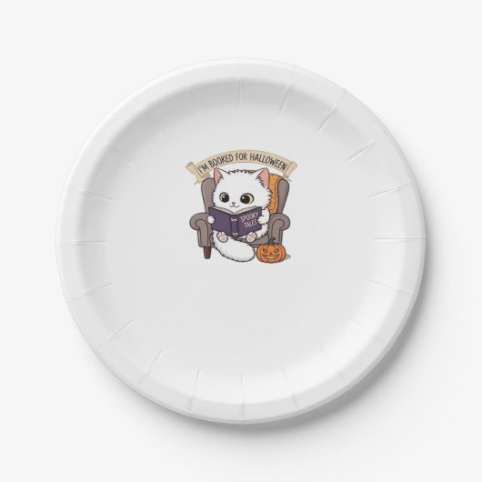 Halloween Bookish Spookily Cozy and Cleverly Lite Pappteller (Vorderseite)