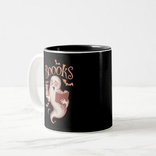 Halloween Books Librarian Teacher Reader lesen Zweifarbige Tasse (Vorderseite Links)