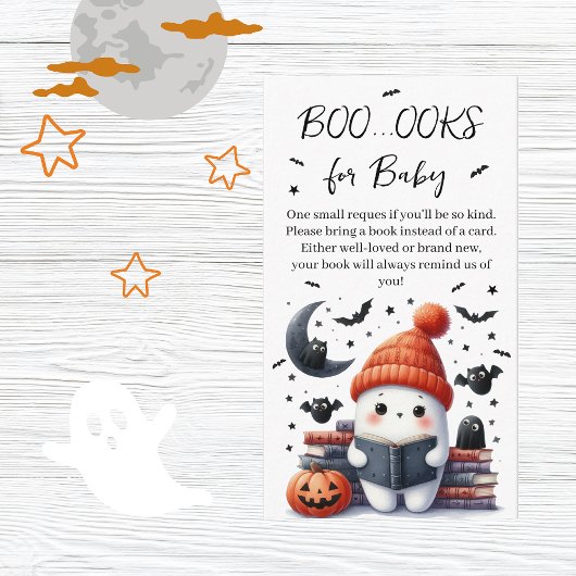 Halloween Books Request Retro Ghost Baby Dusche Begleitkarte