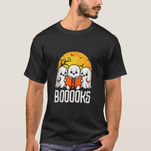 Halloween Boooks Niedlich Ghost Reading Books Libr T-Shirt