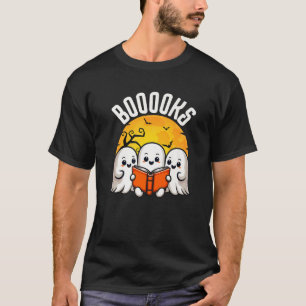 Halloween Boooks Niedlich Ghost Reading Books Libr T-Shirt