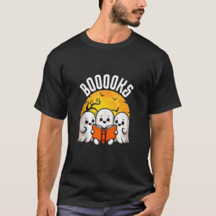 Halloween Boooks Niedlich Ghost Reading Books Libr T-Shirt