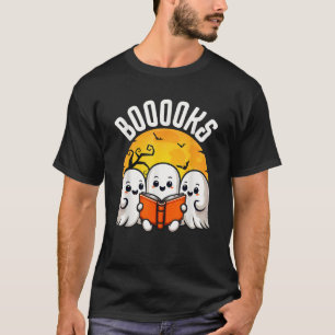 Halloween Boooks Niedlich Ghost Reading Books Libr T-Shirt