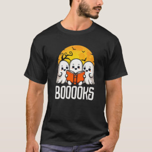 Halloween Boooks Niedlich Ghost Reading Books Libr T-Shirt