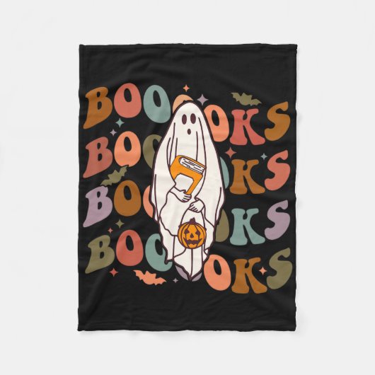 Halloween Booooks Niedlich Ghost Boo Reading Books Fleecedecke (Vorderseite)