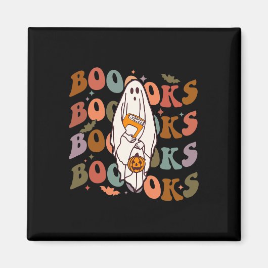 Halloween Booooks Niedlich Ghost Boo Reading Books Magnet (Vorne)
