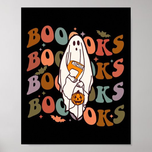 Halloween Booooks Niedlich Ghost Boo Reading Books Poster (Vorne)