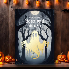 Halloween Boos und Booze Spooky Ghost Party Folieneinladung