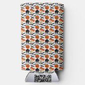 Halloween Bootboote Katzenkürbis und Mond Zeichnen Selters Dosenkühler (Rückseite)