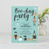 Halloween-Bootstag-Party Einladung (Stehend Vorderseite)