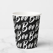 Halloween-Boottextmuster Pappbecher (Rückseite)