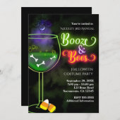 Halloween Booze und Boos Cocktail Party Einladung (Vorne/Hinten)