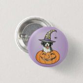 Halloween Border Collie Button (Vorne & Hinten)