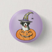 Halloween Border Collie Button (Vorderseite)