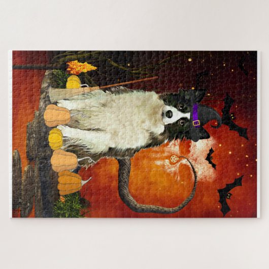 Halloween Border Collie Dog Puzzle (Horizontal)