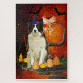 Halloween Border Collie Dog Puzzle (Vertikal)