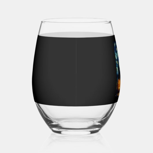 Halloween Border Collie Fall Pumpkin Weinglas Ohne Stiel (Rechts)