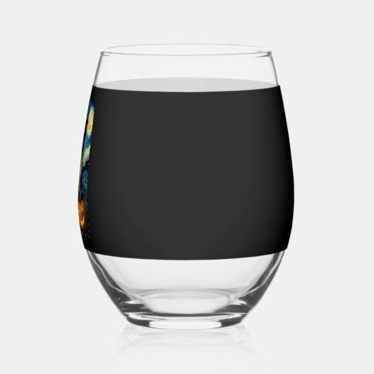 Halloween Border Collie Fall Pumpkin Weinglas Ohne Stiel (Links)