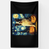 Halloween Border Collie Herbst Kürbis Banner (Vertikal)