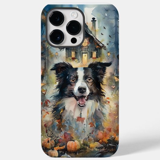 Halloween Border Collie mit Pumpkins Beängstigend Case-Mate iPhone Hülle (Rückseite)