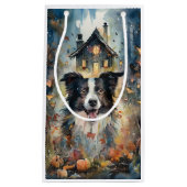 Halloween Border Collie mit Pumpkins Beängstigend Kleine Geschenktüte (Vorderseite)