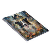 Halloween Border Collie mit Pumpkins Beängstigend Notizblock (Rechte Seite)