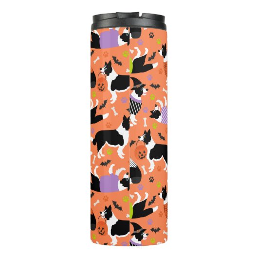 Halloween Border Collie Thermosbecher (Rückseite)