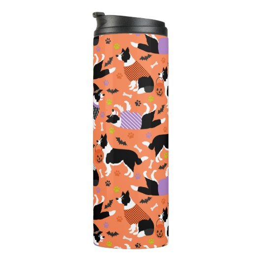 Halloween Border Collie Thermosbecher (Nach rechts gedreht)