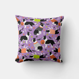 Halloween Border Collie Throw Kissen