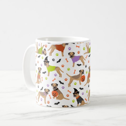 Halloween Border Terrier Coffee Tasse (Vorderseite Links)