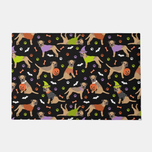 Halloween Border Terrier Doormat Fußmatte (Vorderseite)