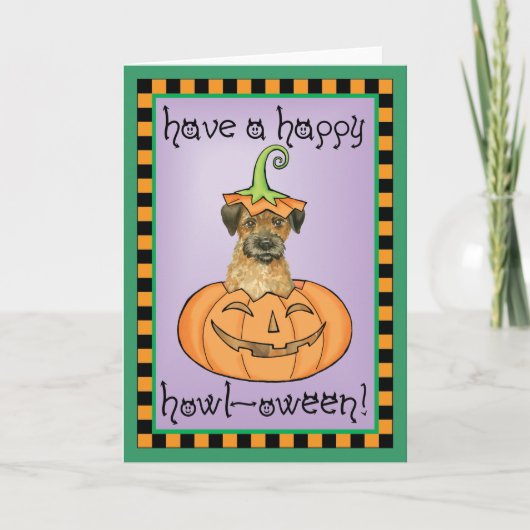 Halloween Border Terrier Karte (Vorderseite)