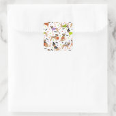 Halloween Border Terrier Square Sticker (Tasche)