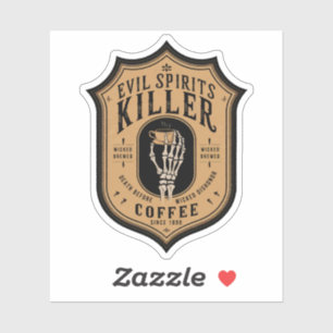 Halloween-Böse-Geister-Killer-Kaffeetrank Aufkleber