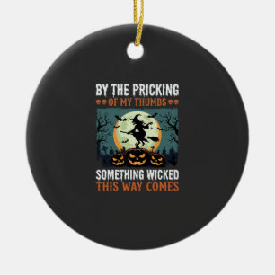 Halloween Böse Hexe Kürbis Vintage Keramik Ornament