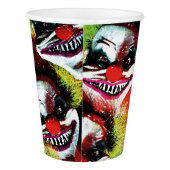 Halloween böse Horror Clown-Collage Pappbecher (Rückseite)